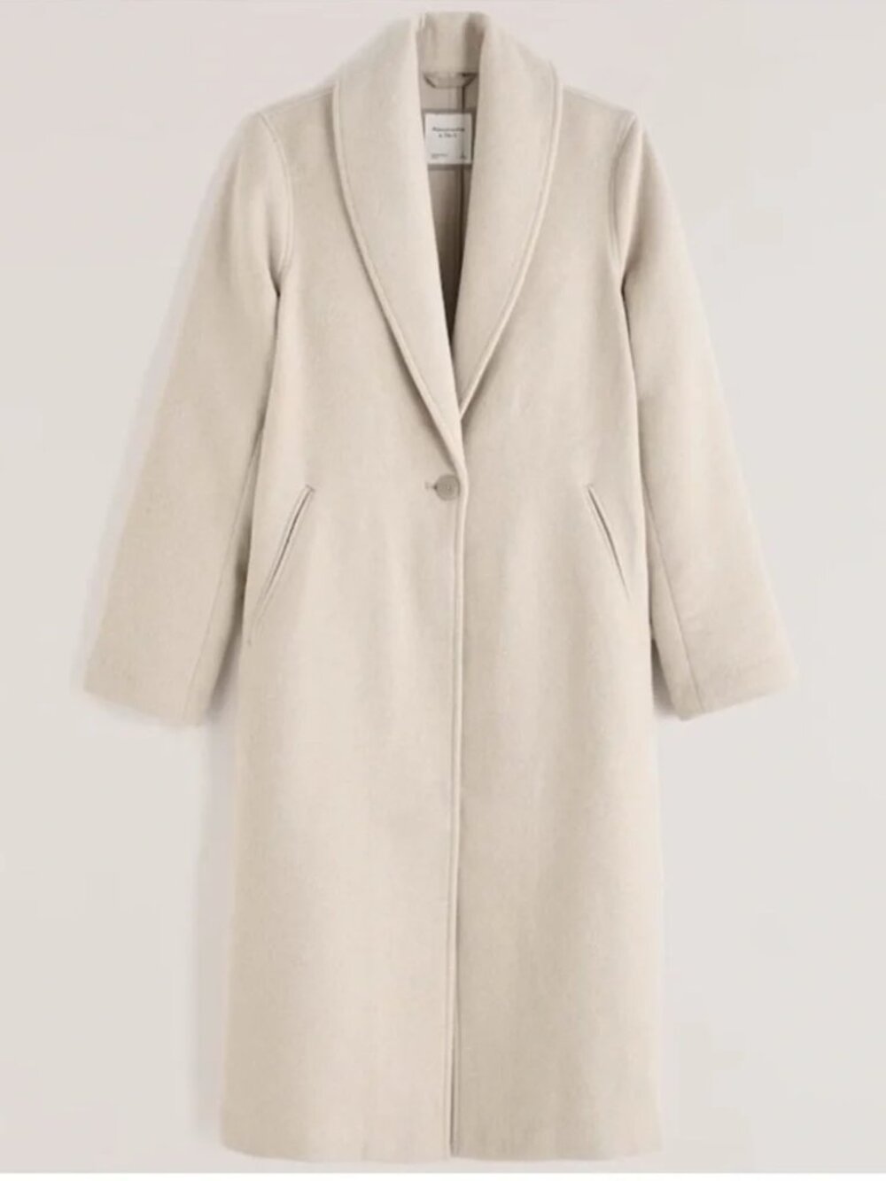 Abercrombie & Fitch Wool Blend Top Coat - Ivory - XS Women's